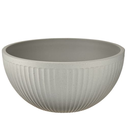 Plastový květináč šedá melírovaná miska s drážkami Ø30cm
