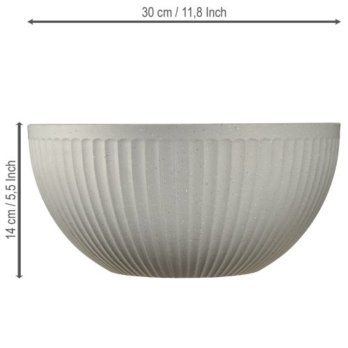položky Plastový květináč šedá melírovaná miska s drážkami Ø30cm