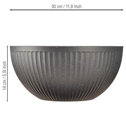 položky Plastový květináč s drážkami, antracitová Ø30cm