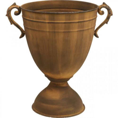 Floristik24 Kovová nádoba na květináč s rzí víkem Ø22,5 cm V32,5 cm