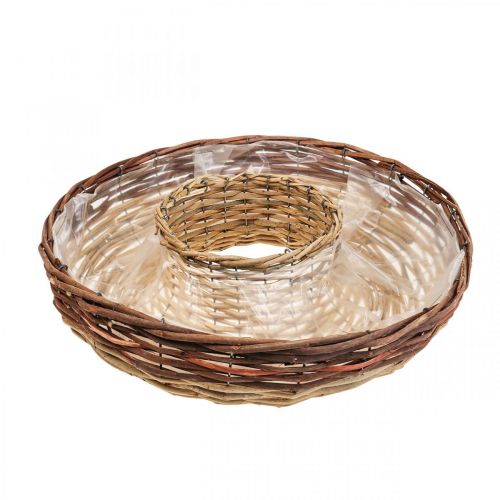 Floristik24 Kroužek na rostliny z vrbového proutí, miska na rostliny Ø44/38cm sada 2 ks