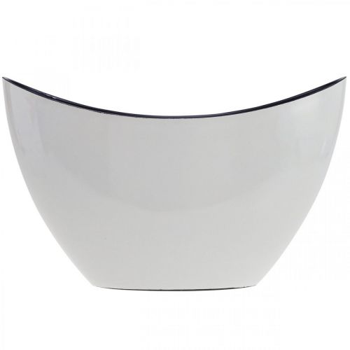 Floristik24 Miska na rostliny oválná dekorativní miska Jardiniere krémově bílá 24×10×15cm