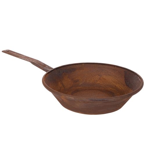 Tác na pěstování, rezavě zbarvený plech s rukojetí, kovový květináč, Ø31cm