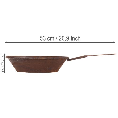 Tác na pěstování, rezavě zbarvený plech s rukojetí, kovový květináč, Ø31cm | Floristik24.cz