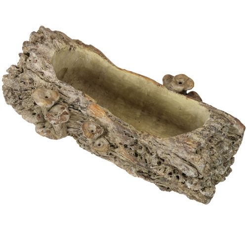 Květináč z litého kamene, kmen stromu s houbami 36×18×12,5 cm