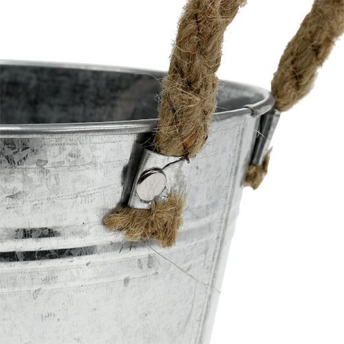 Floristik24 Květináč z plechu stříbrné barvy Ø18cm H10cm