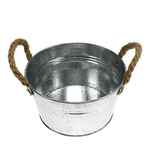 Floristik24 Květináč z plechu stříbrné barvy Ø18cm H10cm