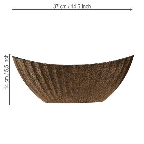 položky Rostlinná miska s drážkami oválná lodička antracitově zlatá 36cm