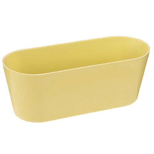 položky Miska na rostliny oválná dekorativní miska plastová žlutá 27×11×10cm 3ks
