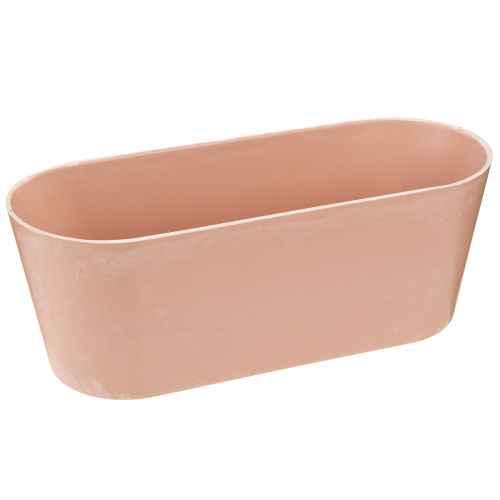 položky Miska na rostliny oválná dekorativní miska plastová růžová hnědá 27×11×10cm 3ks