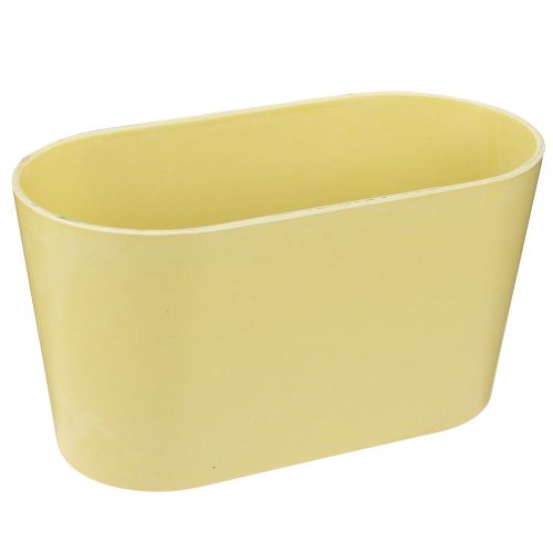 položky Miska na rostliny oválná žlutá dekorativní miska plastová 20×10×11cm 3ks