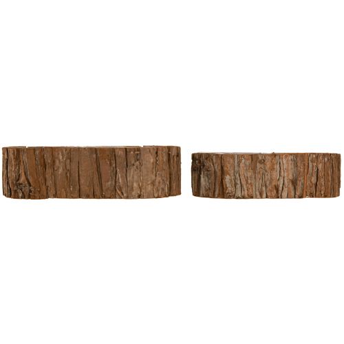 položky Miska na rostliny oválná přírodní kůra 30,5×15cm / 24×11cm sada 2ks