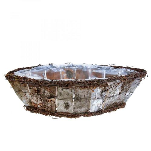 položky Miska na rostliny oválná žardiniéra z březové kůry lián 36x13x12cm