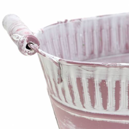 Floristik24 Květinová mísa oválná šeříkově bílá praná 28cm x 17cm H12cm