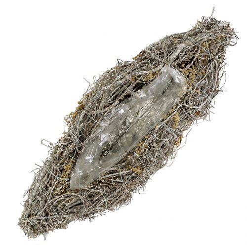 Floristik24 Výsadbová loď z vinné bílé prané 40cm x 13cm