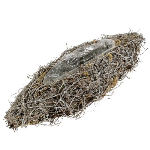 Floristik24 Výsadbová loď z vinné bílé prané 40cm x 13cm