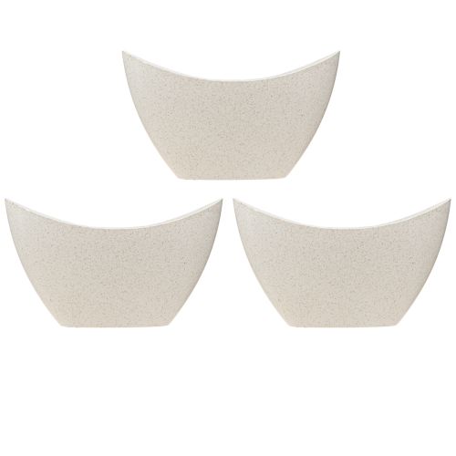 položky Rostlinná loď dekorativní miska plastová béžová 20×9cm H12cm 3ks