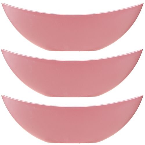 položky Rostlinná loď plastová miska na květiny růžová 28×9×9cm 3ks