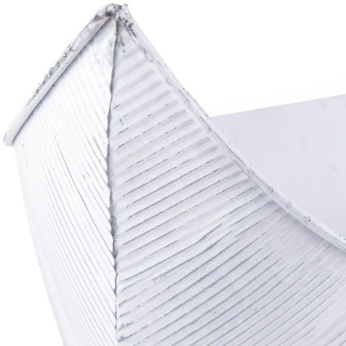položky Miska na rostliny člun kov bílá stříbrná 54,5/48/42 cm sada 3 ks