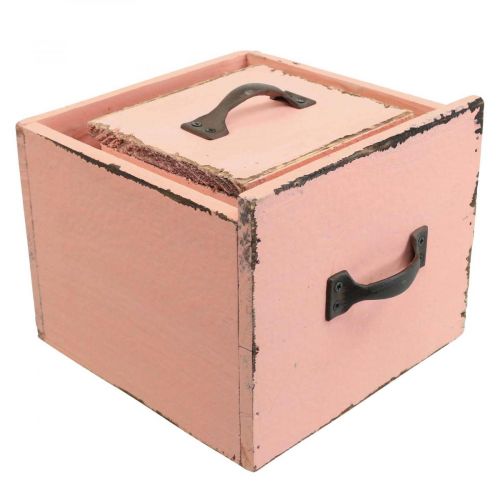 Floristik24 Zásuvka na rostliny truhlík na rostliny dřevěná Peach 12,5/16 cm sada 2 ks
