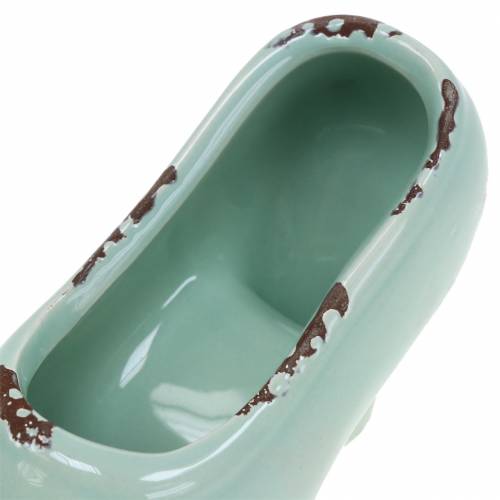 Floristik24 Plantážník dámská bota keramická tyrkysová, zelená, modrošedá asort 14 × 5 cm V7 cm 6ks