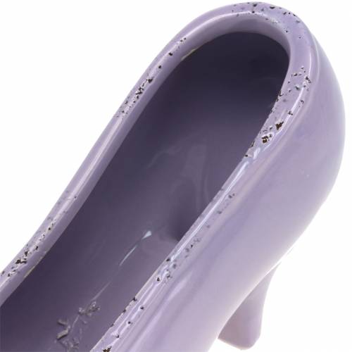 Floristik24 Plantážník dámská bota keramická lila 20 × 6cm V12cm