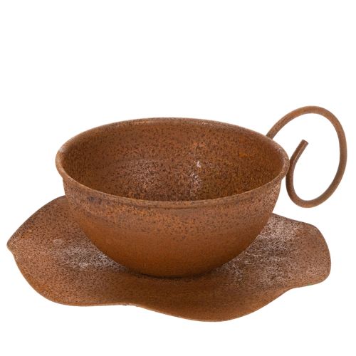 Vintage květináč s podšálkem v rezavé barvě, Ø17,5 cm, V6 cm nakoupit | Floristik24.cz
