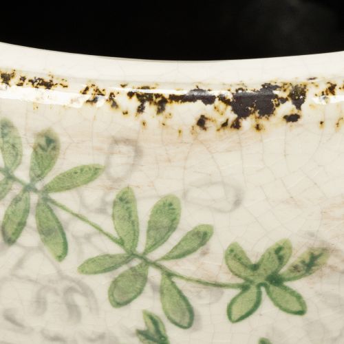 položky Keramický květináč s květinovým vzorem, dekorace do pokoje, 18 cm