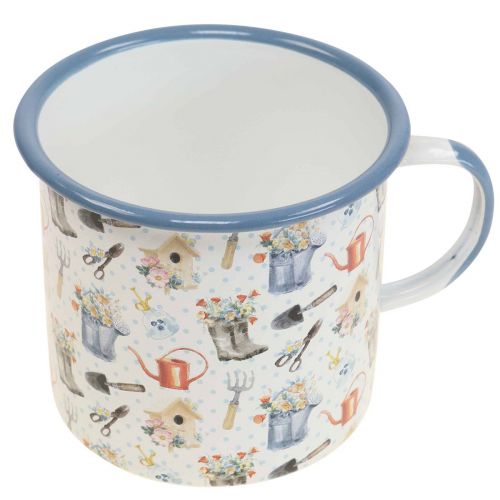 Floristik24 Rostlinný pohár smaltovaný dekorativní pohár zahradní motivy Ø11cm