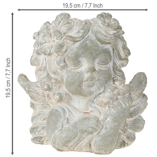 položky Dekorace hrobu z litého kamene s figurkou anděla v květináči 19,5×12×19,5 cm