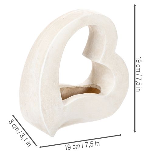 Dekorace ve tvaru srdce pro výsadbu a květinová aranžmá, otevřený design, moderní tvar srdce, 19 cm | Floristik24.cz