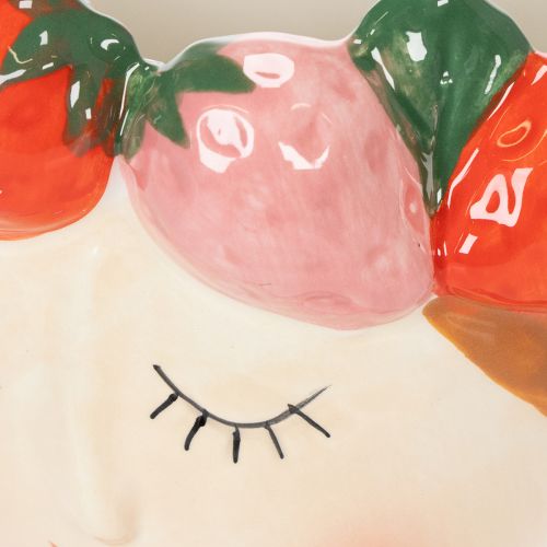 položky Dívčí tvář v květináči se spícími jahodami, dekorace do obývacího pokoje, jarní, 13 cm