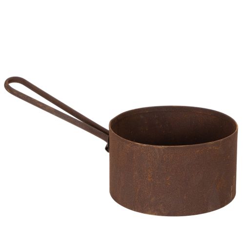 Kovový květináč, květináč, rezavě zbarvená pánev, dekorativní předmět, Ø20cm V11cm