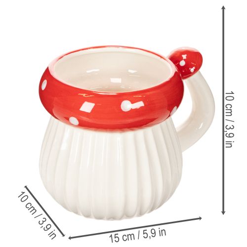 Keramický hrnek s motivem muchomůrky na dekoraci, 10 cm | Floristik24.cz