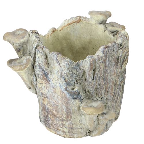 položky Květináč z litého kamene s houbami, pařez 16 cm