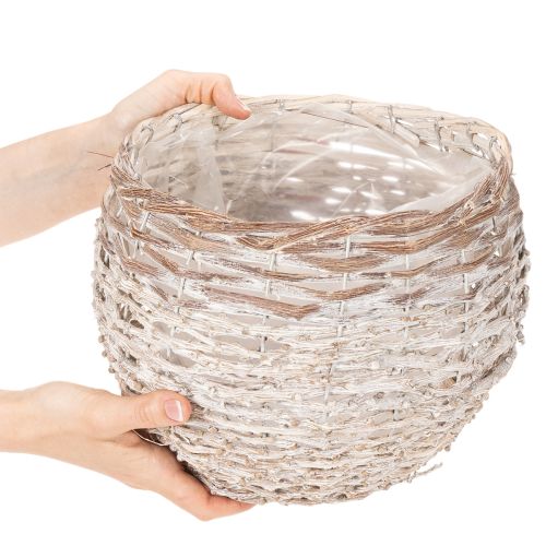 Kulatý pletený koš, velký dekorativní koš na sázení, 23 cm | Floristik24.cz