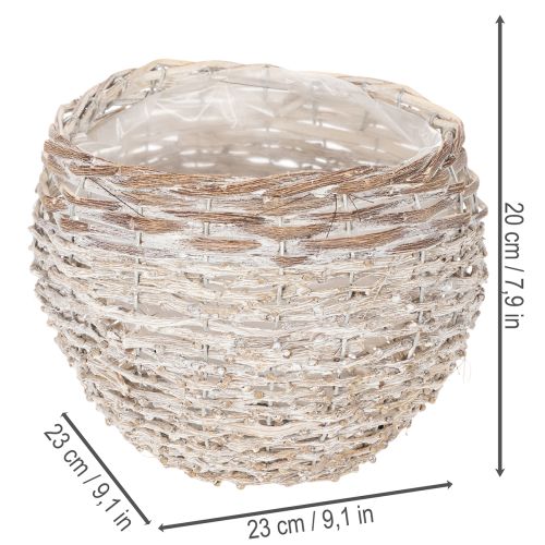 Kulatý pletený koš, velký dekorativní koš na sázení, 23 cm | Floristik24.cz