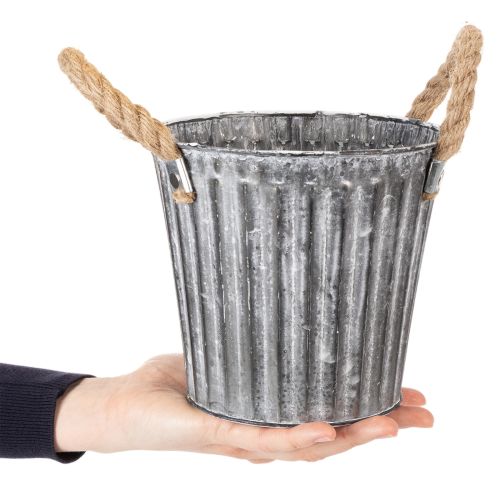 Kovový květináč, dekorativní květináč s uchy, květináč, květináč Ø16,5 cm | Floristik24.cz