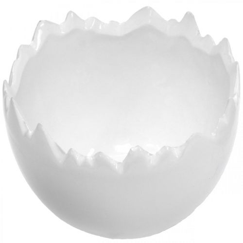 Floristik24 Květináč vaječná skořápka bílá Ø12cm V9cm 2ks
