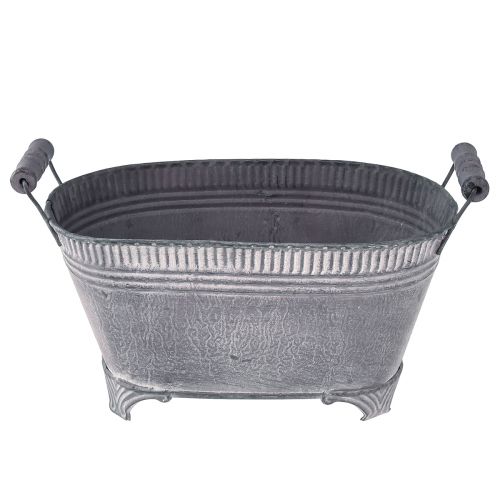 Floristik24 Květináč Oválný květináč Kovová noha Fialová Bílá L28cm