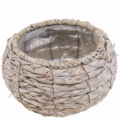 položky Košík na rostliny květináč kulatý bílý praný Ø22cm H13cm
