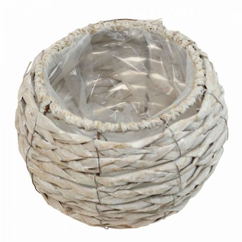 položky Koš na rostliny květináč rustikální bílý praný Ø17cm V11cm