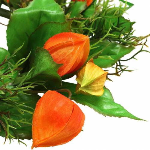 Floristik24 Physalis věnec umělý oranžový, zelený Ø28cm podzimní dekorace