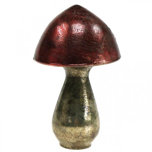 položky Deco houba červená velká skleněná podzimní dekorace Ø14cm V23cm