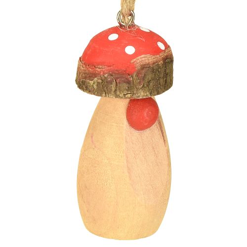 položky Hříbka na zavěšení dřevo bílá, hnědá asort 6,5/8cm 8 ks