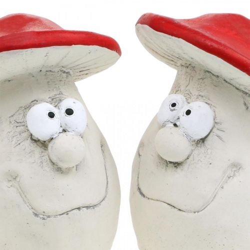 položky Houby na zdobení, Silvestrovská dekorace, lesní houby, betonová dekorace červená, bílá V10cm Š12,5cm 2ks