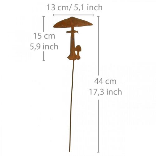 Floristik24 Rez deco houba zahradní kůl kovová podzimní dekorace 44cm