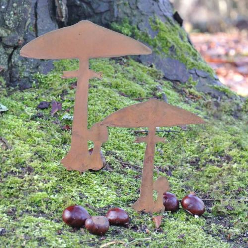 položky Zahradní kůl Houby Zahradní dekorace Rust Metal 70cm