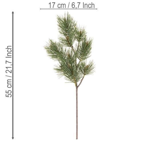 Umělá borovicová větev jako dekorativní jedlová větev, 55 cm, 3 kusy | Floristik24.cz