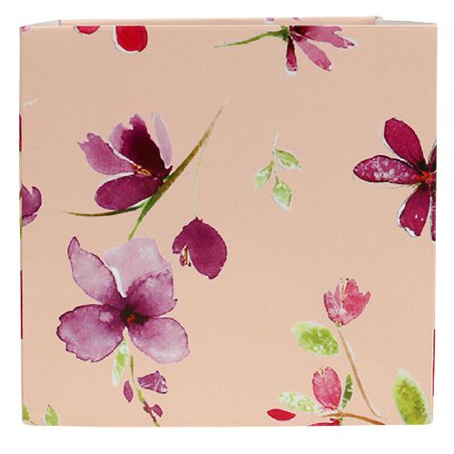 Floristik24 Papírová taška 12cm x 12cm růžová se vzorem 8ks